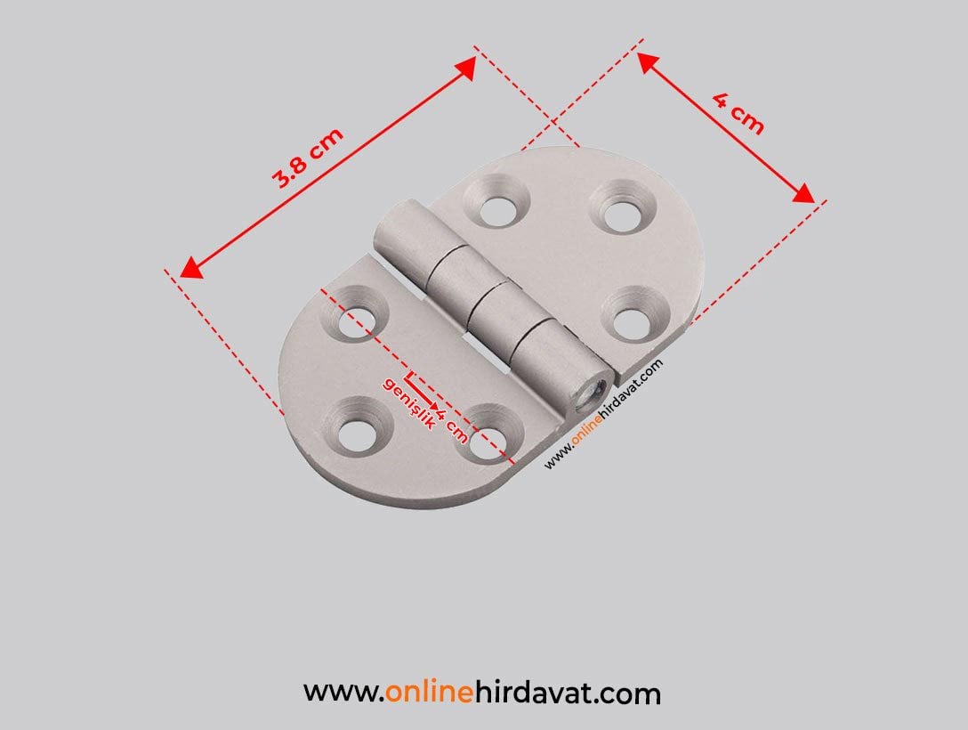 Alüminyum Saten Oval Masa Menteşe 4 Cm