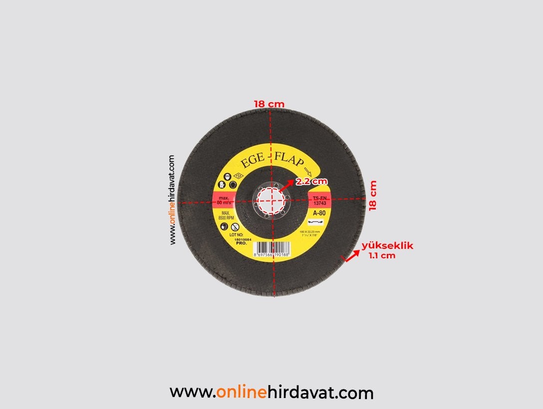 Flap Zımpara Ege Flap 40 Kum 180 x 22 mm