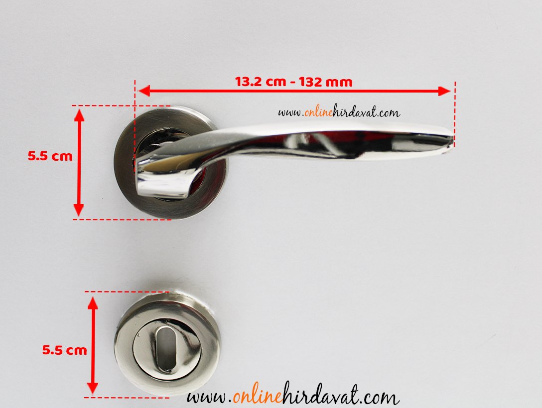 Dooraks Zümrüt Nikel Saten Rozetli Kapı Kolu