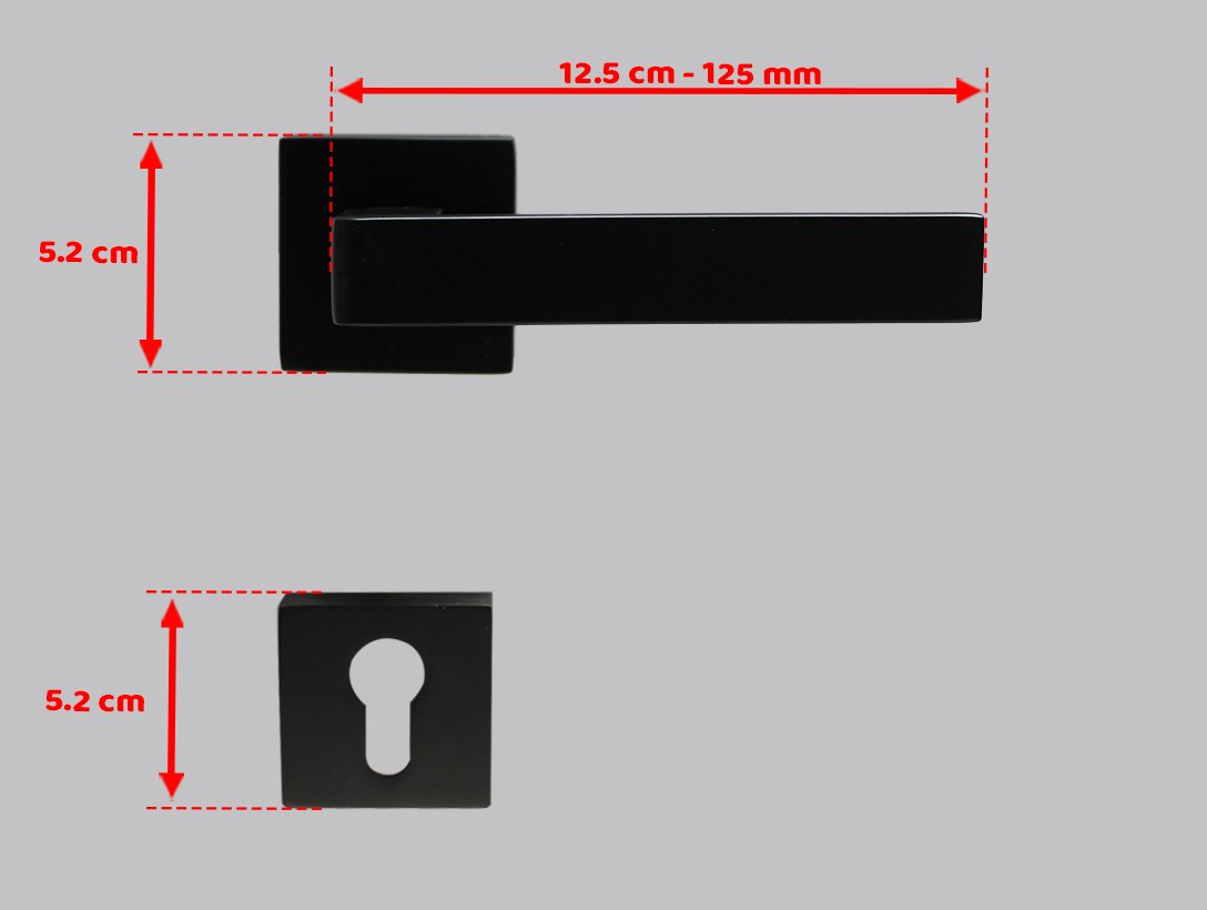 Doğanlar Karma Mat Siyah Rozetli Kapı Kolu