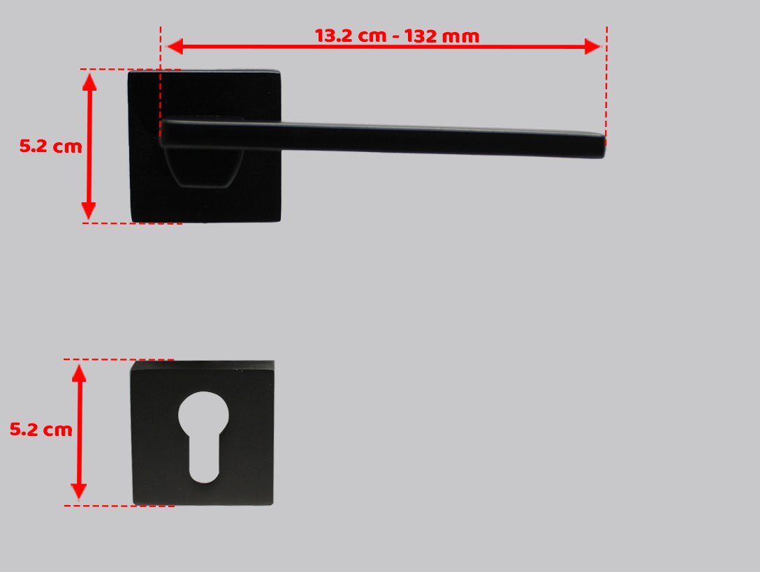 Doğanlar Pera Mat Siyah Rozetli Kapı Kolu