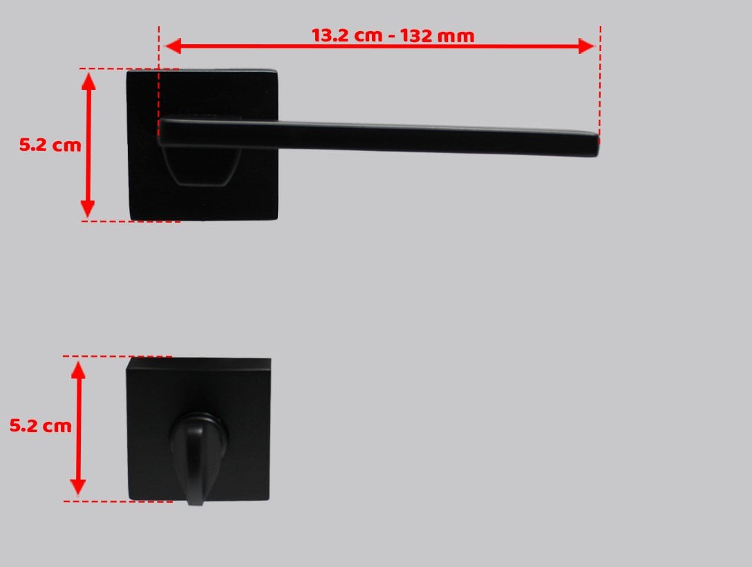 Doğanlar Pera Mat Siyah Rozetli Kapı Kolu