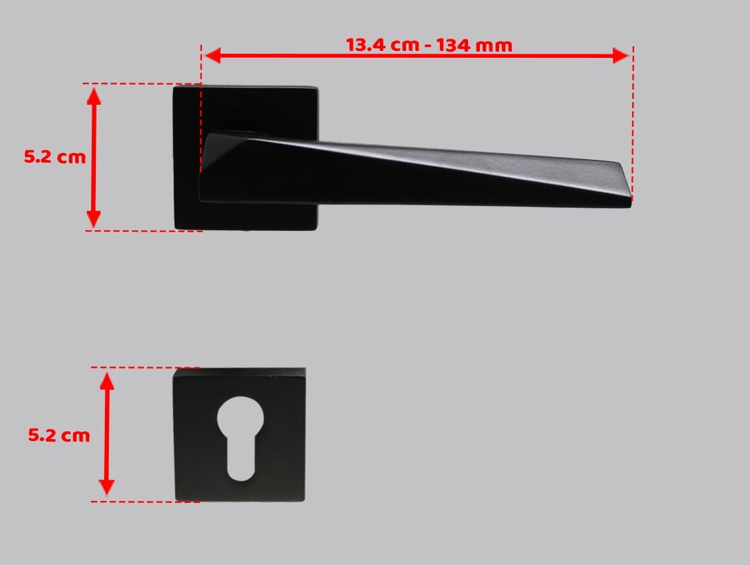 Doğanlar Prizma Mat Siyah Rozetli Kapı Kolu