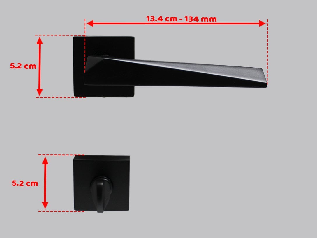 Doğanlar Prizma Mat Siyah Rozetli Kapı Kolu