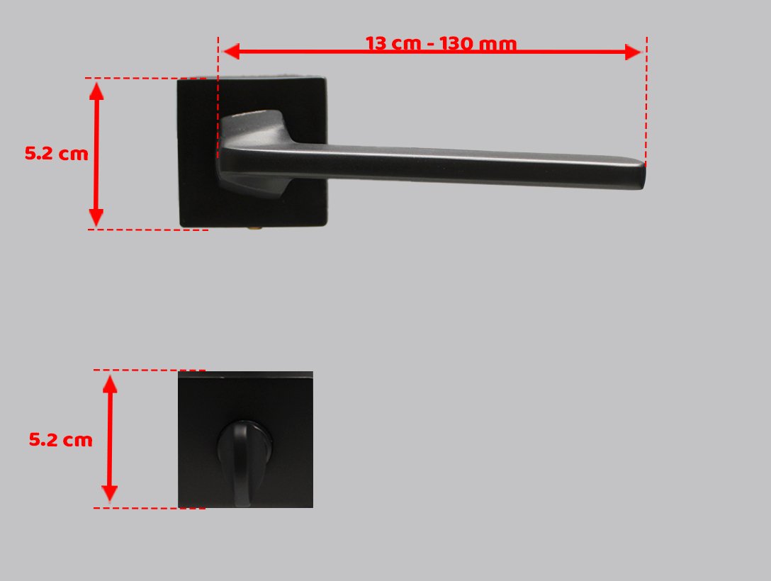 Doğanlar Radya Mat Siyah Rozetli Kapı Kolu