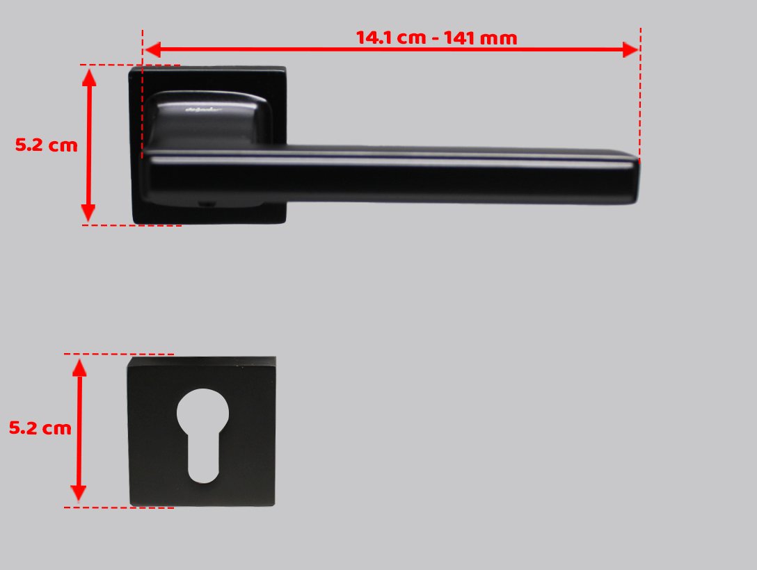 Doğanlar Techno Mat Siyah Rozetli Kapı Kolu
