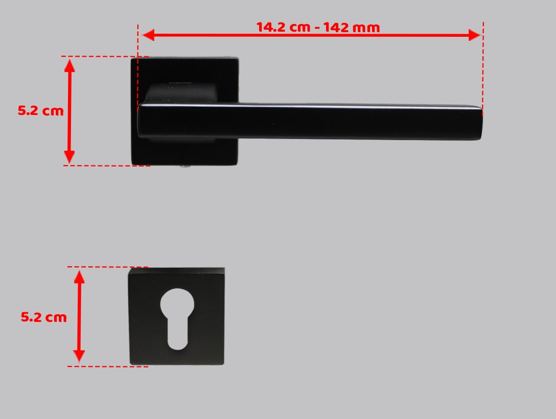 Doğanlar Turkuaz Mat Siyah Rozetli Kapı Kolu