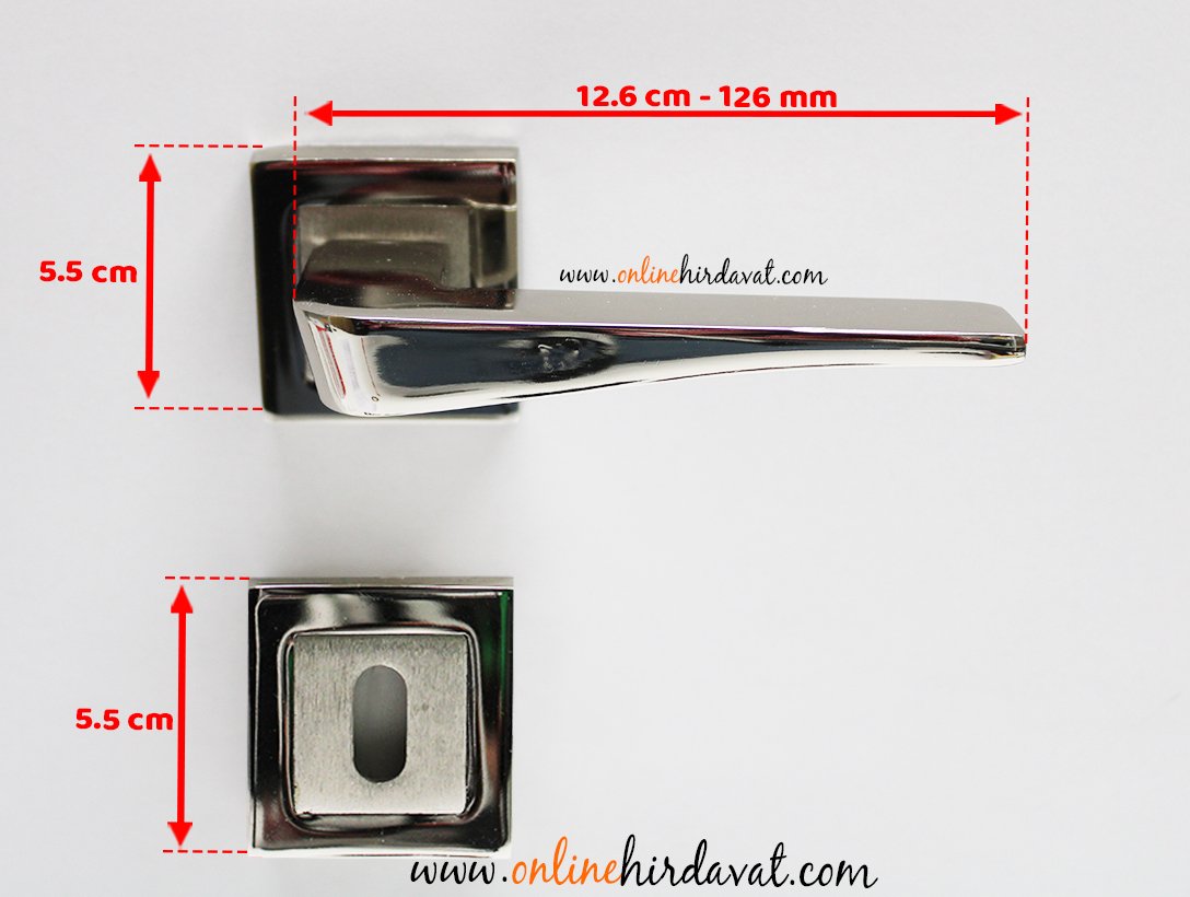 Hira Yasmin Kare Rozetli Nikel Saten Kapı Kolu