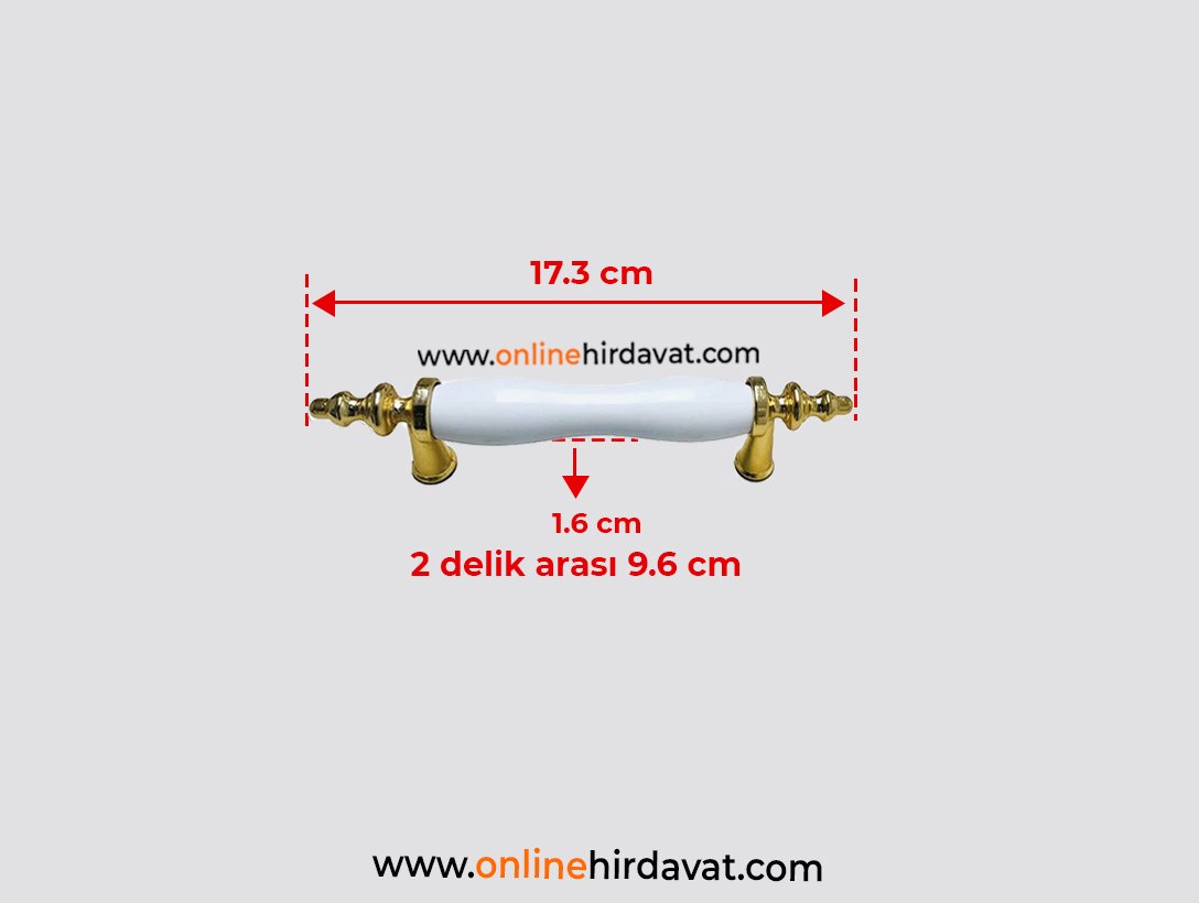 Lider Düz Polimer Kulp Altın 96 mm