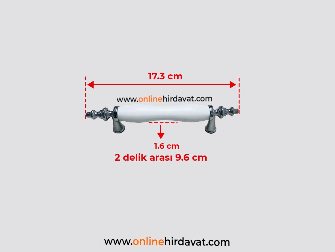 Lider Düz Polimer Kulp Krom 96 mm