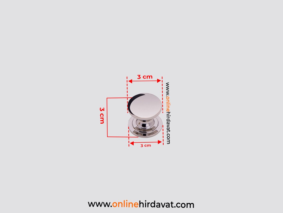 System 1959 Düğme Mobilya Kulp 32 mm Parlak Nikel