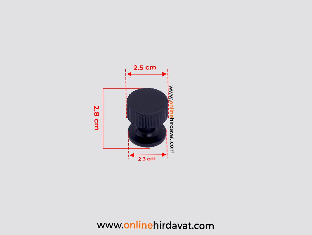 System 1975 Düğme Mobilya Kulp 26 mm Siyah