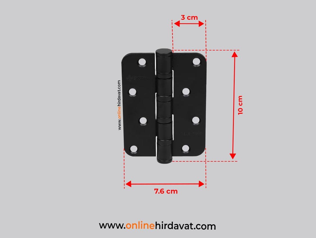 System 10 Cm Yönsüz 4 Bilyalı 3 mm Menteşe Siyah