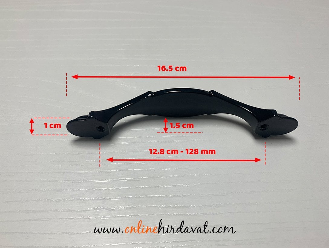 Ventus 2035 Yaldızlı Parlak Siyah Sarı Mobilya Kulp 128 mm Online Hırdavat