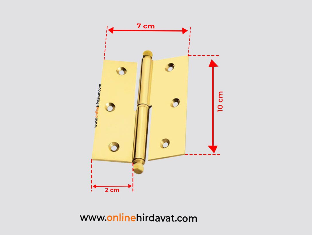 Alüminyum Memeli Okka Kapı Menteşesi Sarı-10 cm-Sol