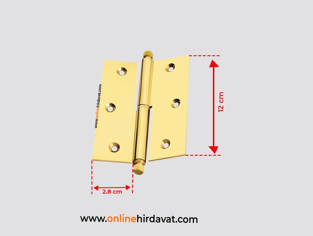 Alüminyum Memeli Okka Kapı Menteşesi Sarı-12 cm Sağ