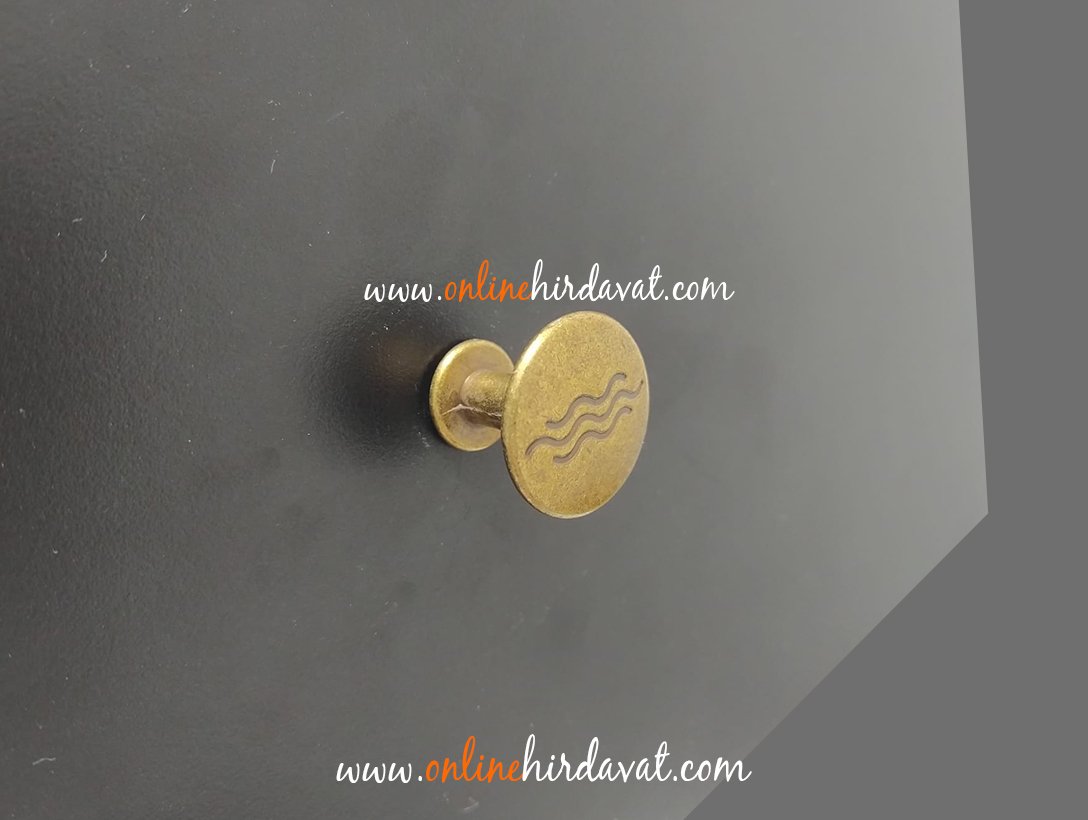 Dalgalı Düğme Antik Sarı Dolap Kulp