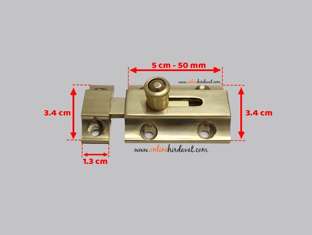 Otomatik Pirinç Kapı Sürgüsü Sarı - 5 cm