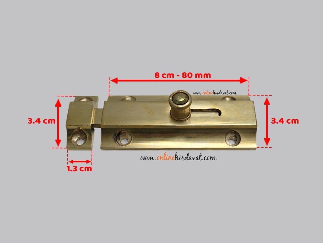 Otomatik Pirinç Kapı Sürgüsü Sarı - 8 cm