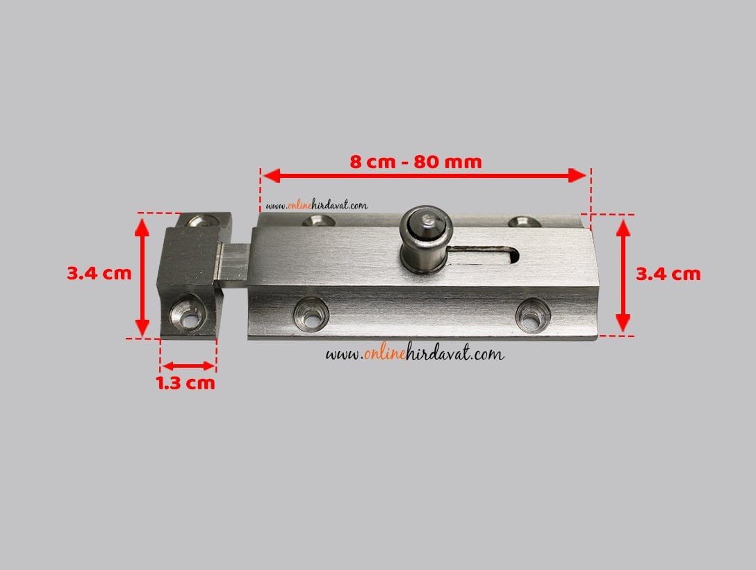 Otomatik Pirinç Kapı Sürgüsü Saten - 8 cm