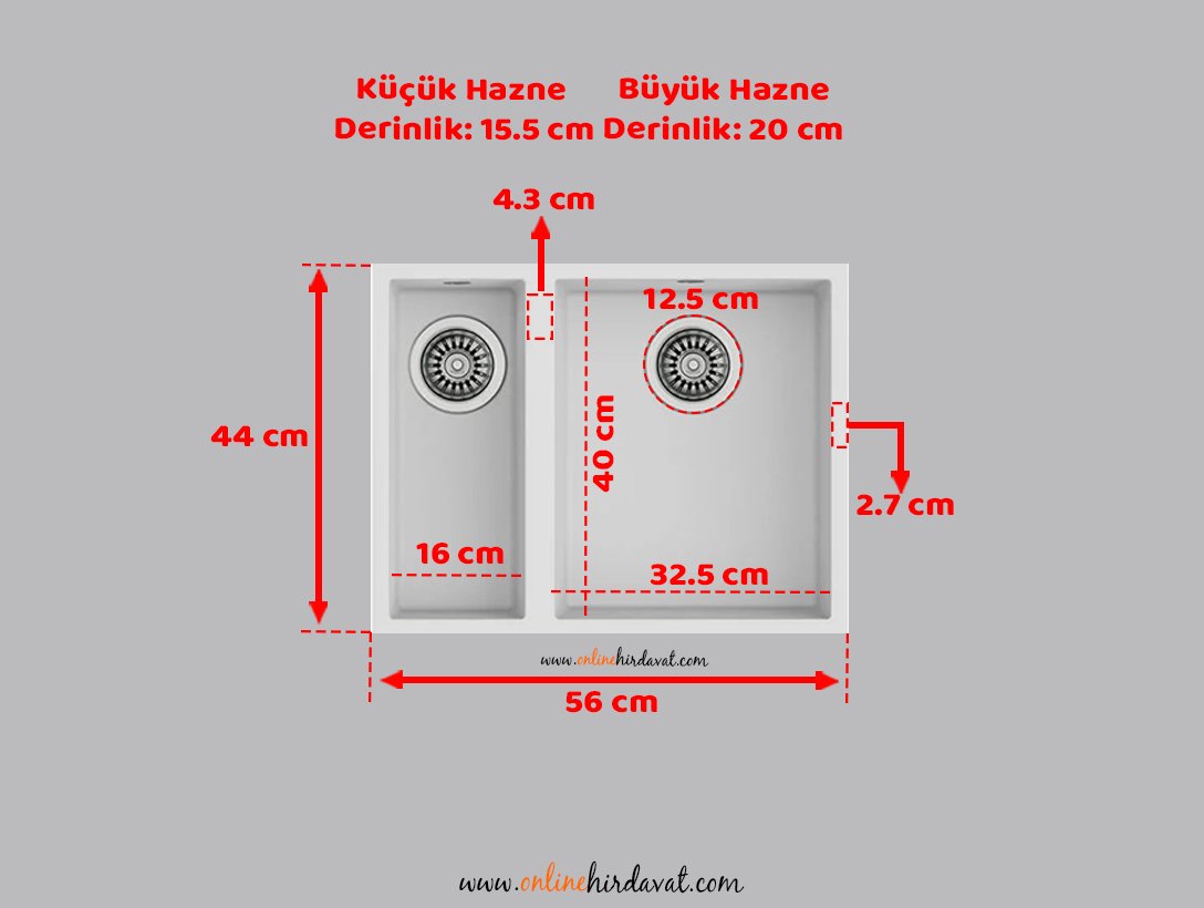 Teka Square 2B 760-560 Tg Granit Evye Beyaz-560 Tg