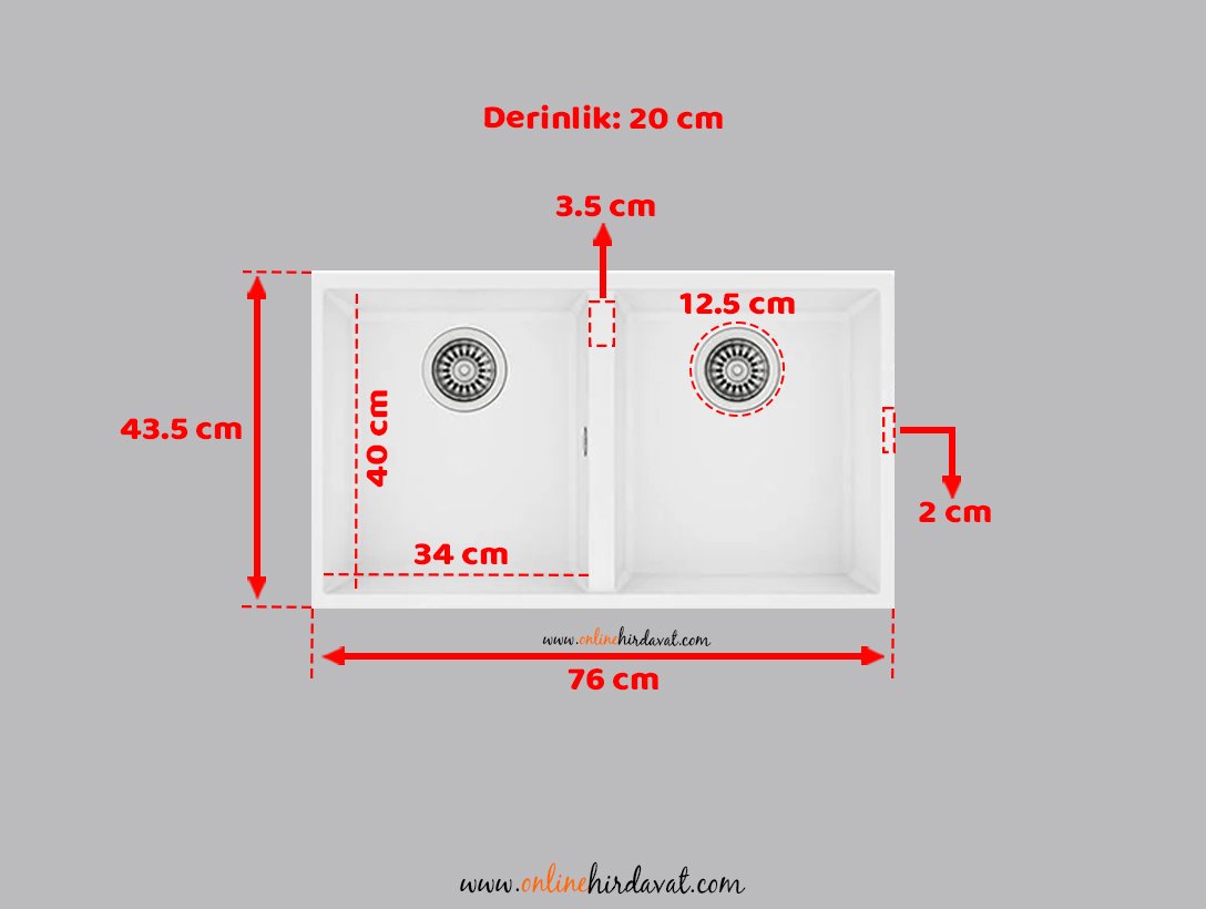Teka Square 2B 760-560 Tg Granit Evye Beyaz-760 Tg