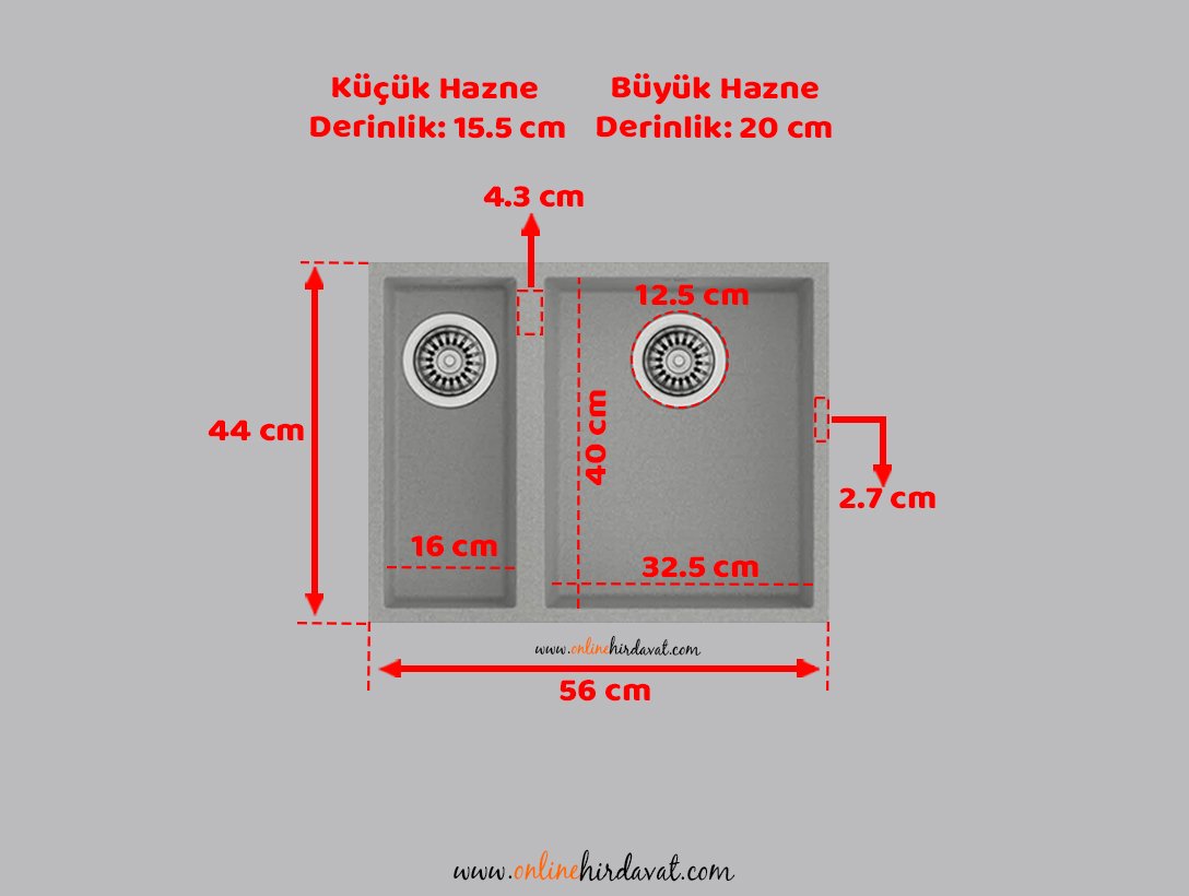 Teka Square 2B 760-560 Tg Granit Evye Gri-560 Tg