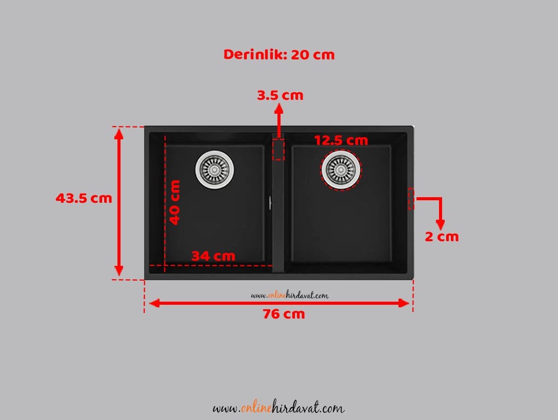 Teka Square 2B 760-560 Tg Granit Evye Siyah-760 Tg