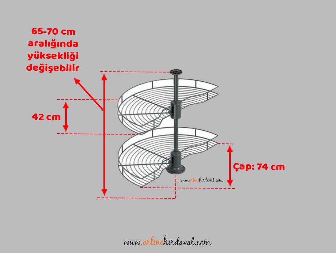 Starax 1/2 Döner Sepet Takımı 3011 Tel Tabanlı / 45 cm