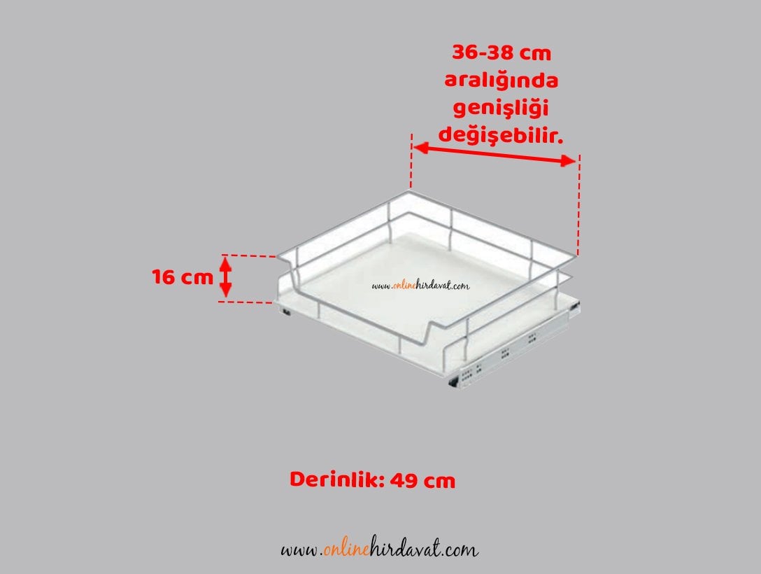 Starax 2612 Ahşap Tablalı Bağımsız Tandem Raylı Çift Açılım Çek 40 cm