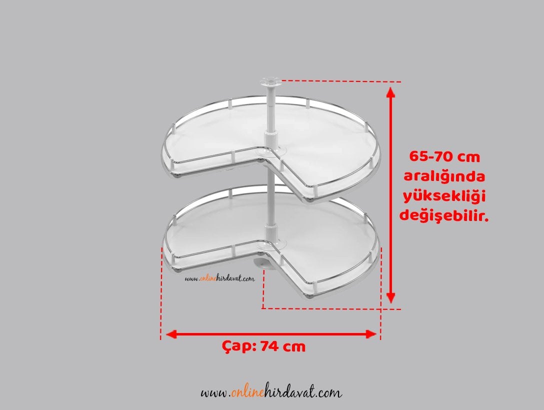 Starax 3/4 Döner Sepet Takımı 3024 Ahşap Tabanlı / 74 cm