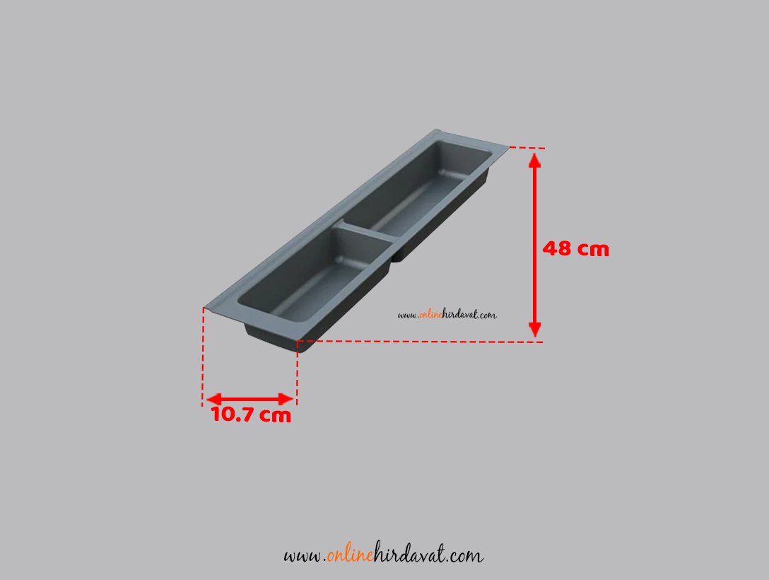 Mesan Traybond Kaşıklık 107X480 mm 2 Gözlü Antrasitgri Kaşıklık