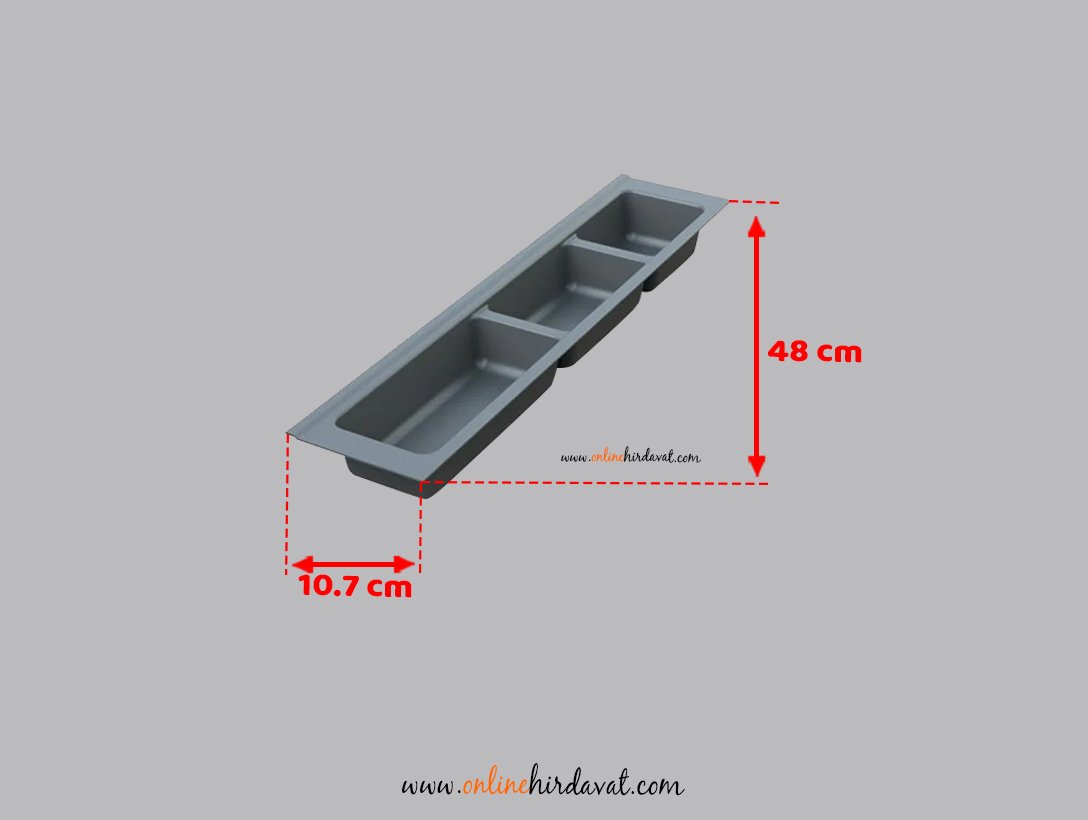 Mesan Traybond Kaşıklık 107X480 mm 3 Gözlü Antrasitgri Kaşıklık