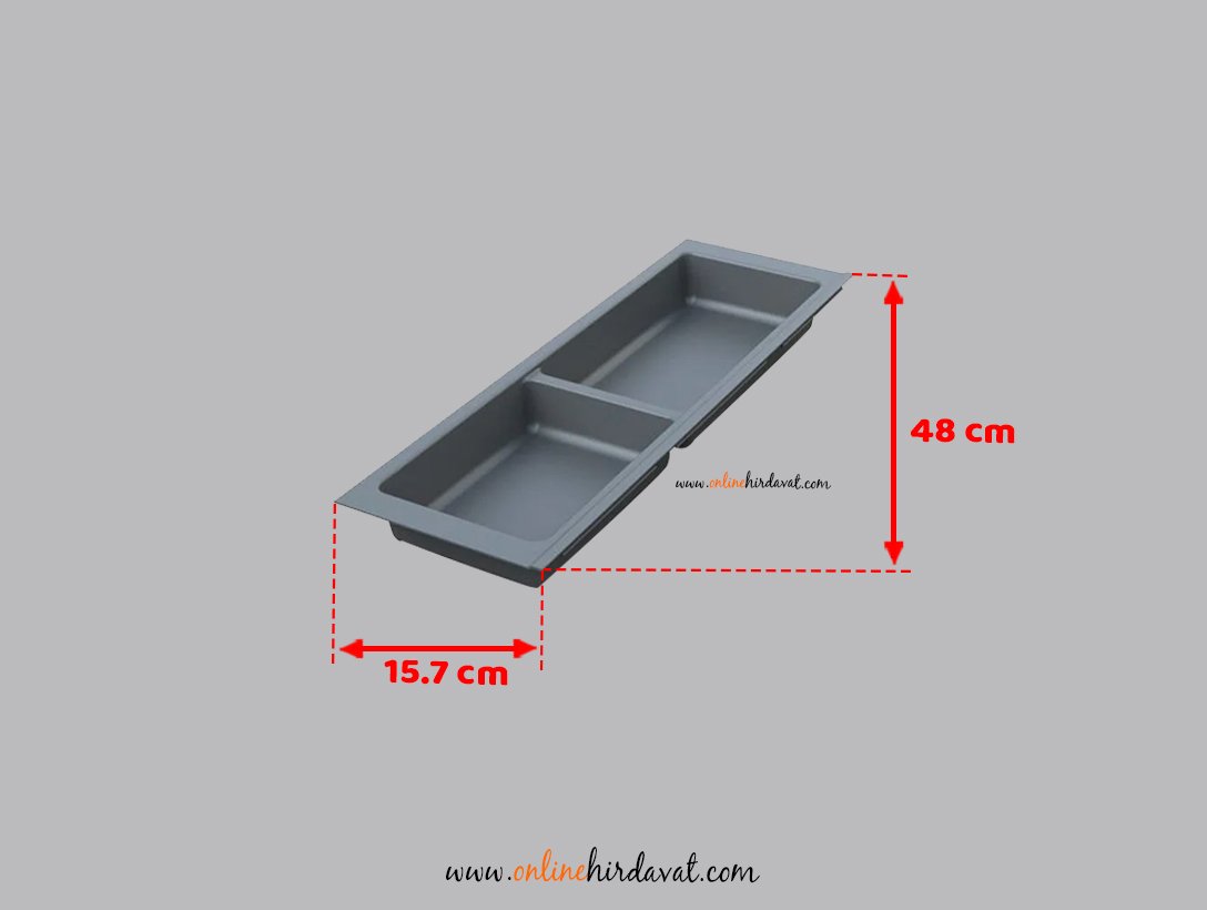 Mesan Traybond Kaşıklık 157X480 mm 2 Gözlü Antrasitgri Kaşıklık