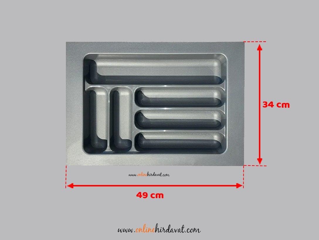 Starax Plastik Çekmece İçi Kaşıklık 2283-G / Gri - 34 x 49 cm