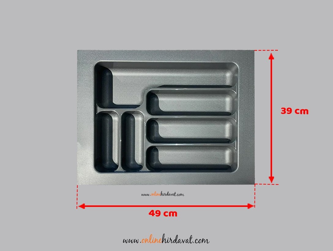 Starax Plastik Çekmece İçi Kaşıklık 2284-A / Antrasit - 39 x 49 cm
