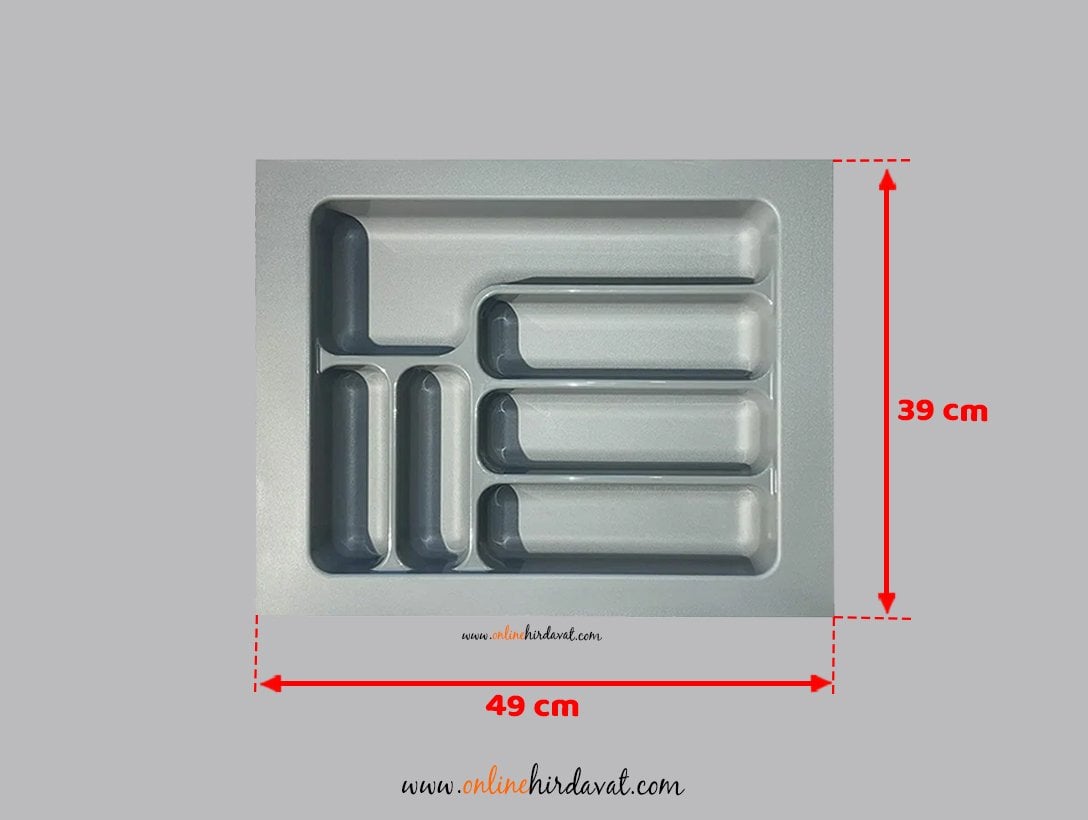 Starax Plastik Çekmece İçi Kaşıklık 2284-G / Gri - 39 x 49 cm