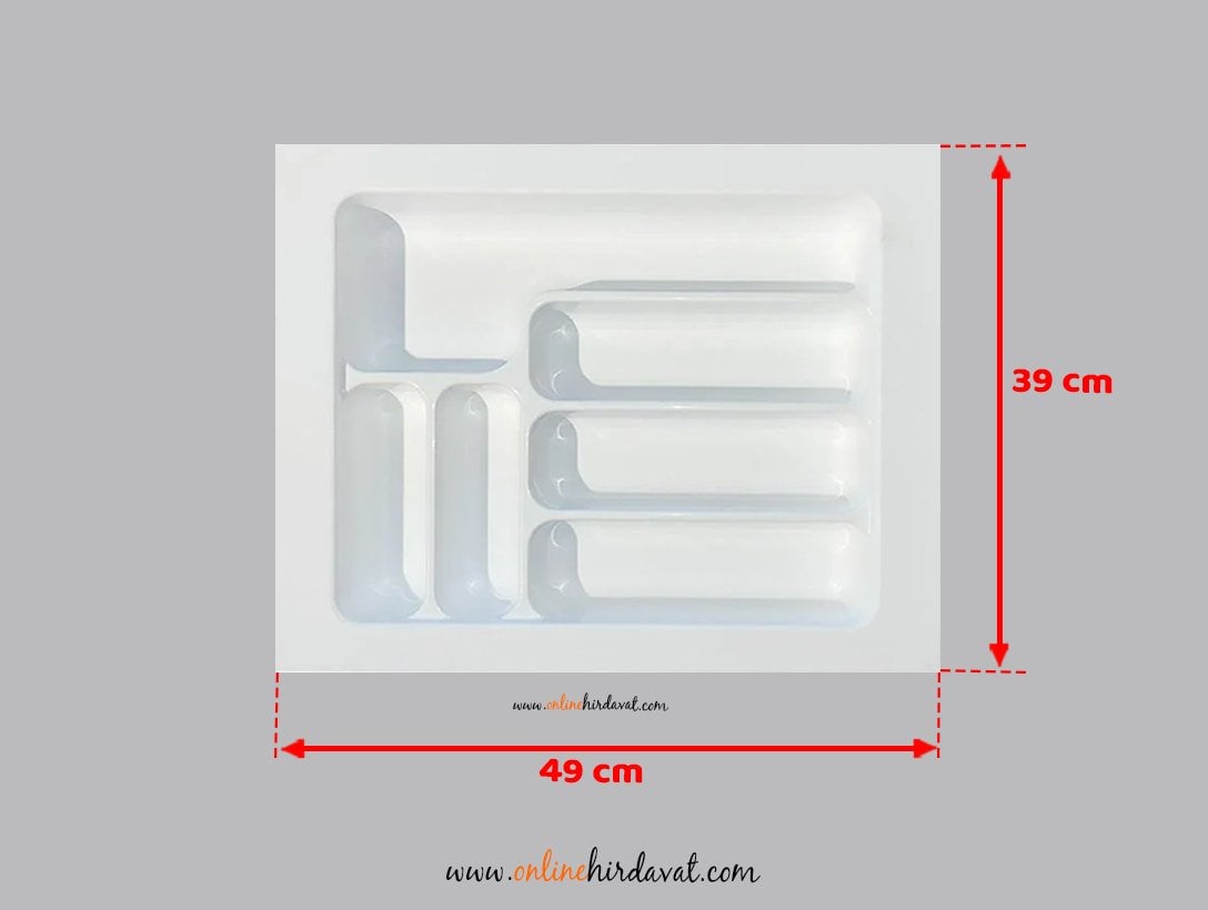 Starax Plastik Çekmece İçi Kaşıklık 2284-W / Beyaz - 39 x 49 cm