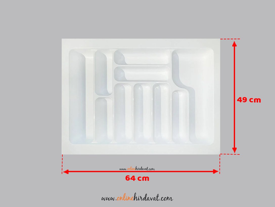 Starax Plastik Çekmece İçi Kaşıklık 2288 / Beyaz - 64 x 49 cm