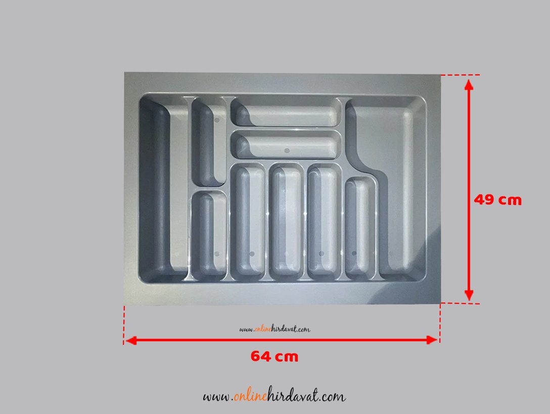 Starax Plastik Çekmece İçi Kaşıklık 2288-G / Gri - 64 x 49 cm