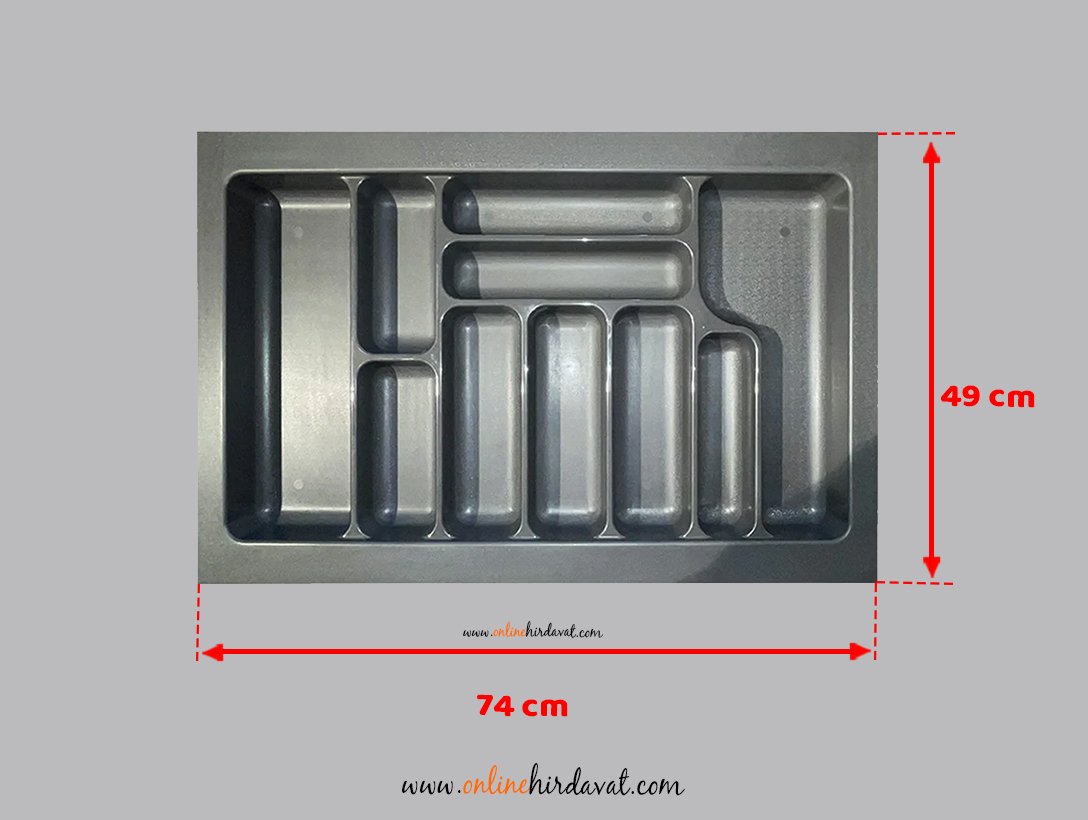 Starax Plastik Çekmece İçi Kaşıklık 2289-A / Antrasit - 74 x 49 cm