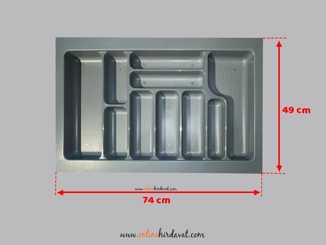 Starax Plastik Çekmece İçi Kaşıklık 2289-G / Gri - 74 x 49 cm