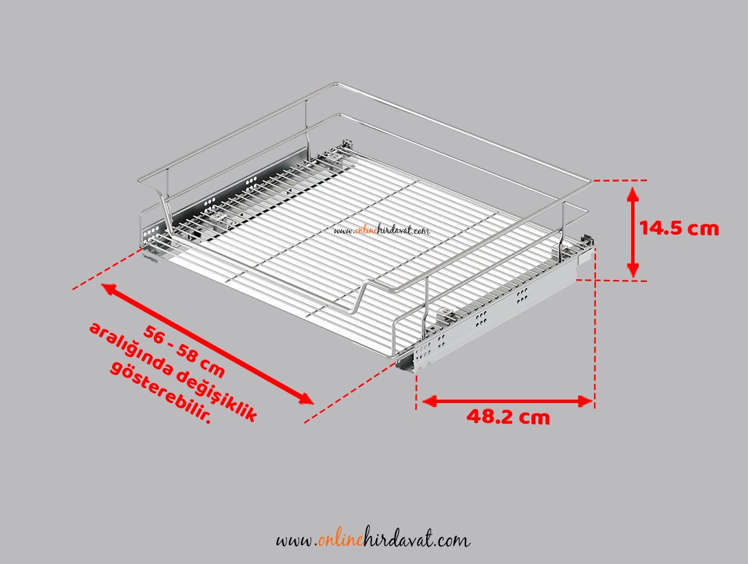 Starax Tandem Raylı Bağımsız Çekmece Sepeti 2336 / 60 cm
