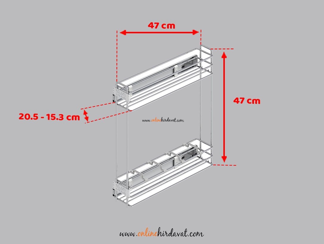 Starax Yandan Raylı Şişelik ve Deterjanlık 2215 / 26 cm