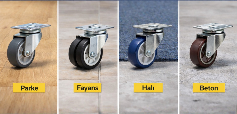 Mobilya Tekerleği Seçim Rehberi: Kaç Kilogram Taşır? Hangi Zeminde Hangisi Kullanılır?