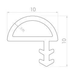 Has Plastik Kapı Fitili Yarı Tırnaklı 1 Metre - Kahve