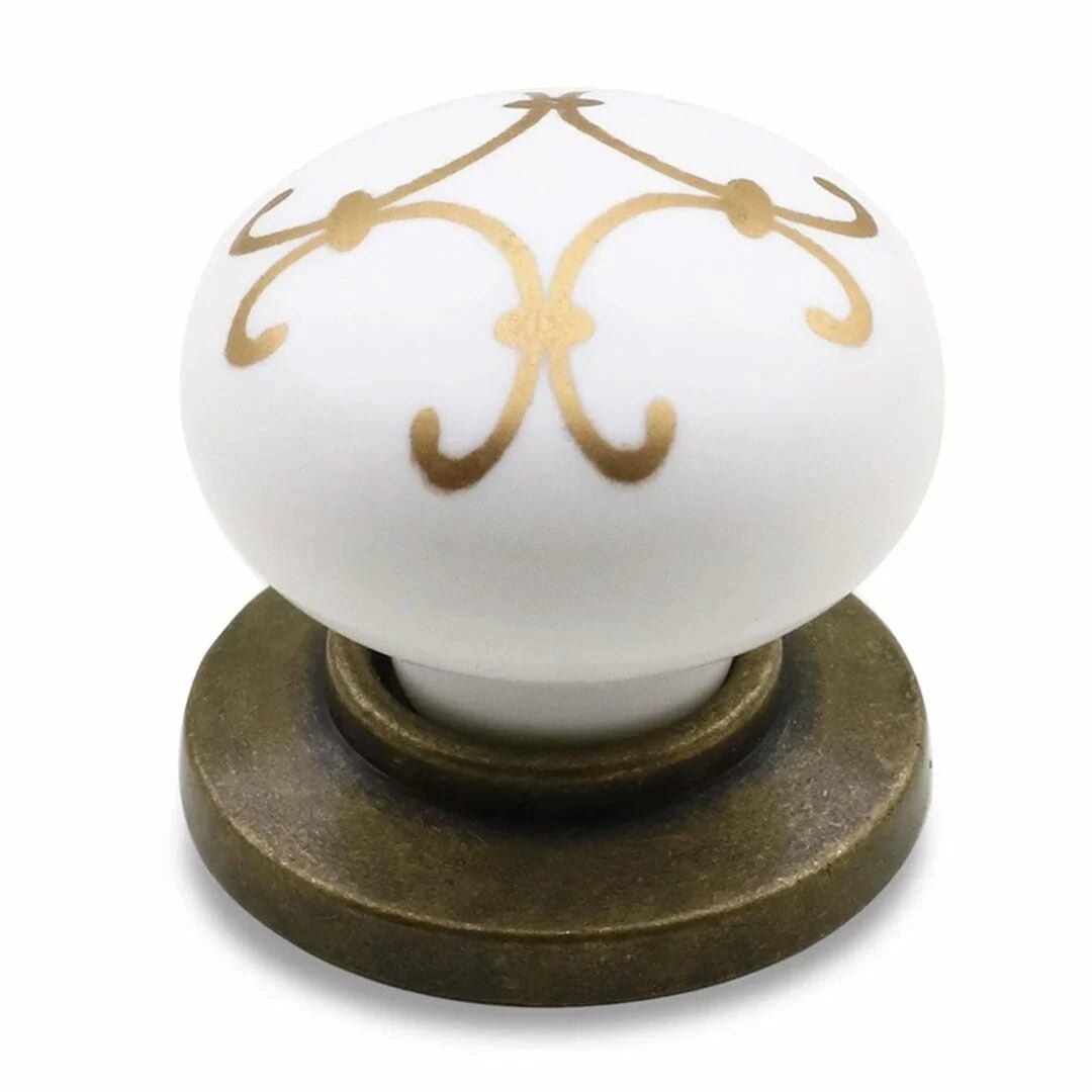 Eymen Polimer Osmanlı Desen Düğme Kulp Antik Sarı