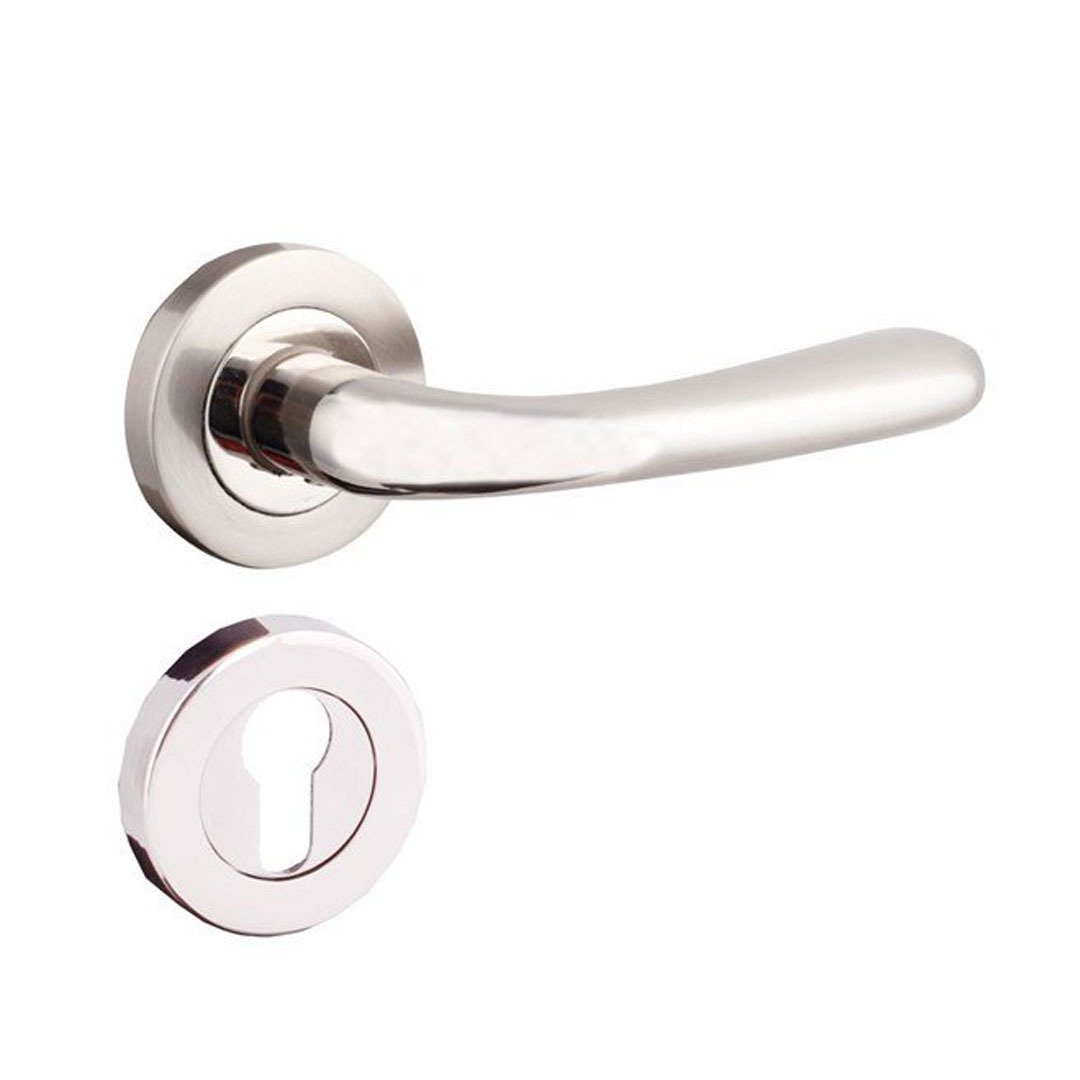 DoorAks Mercan Nikel Saten Rozetli Kapı Kolu Dış Kapısı