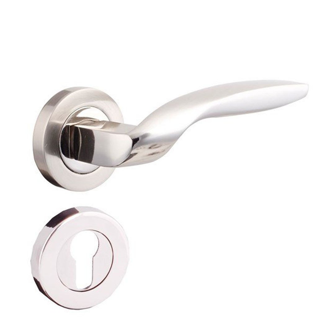 DoorAks Zümrüt Nikel Saten Rozetli Kapı Kolu Dış Kapısı