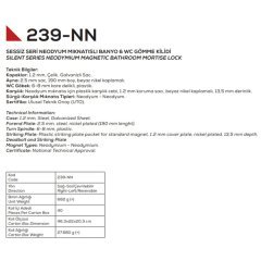 Kale Kilit Mıknatıslı Wc Kapı Kilidi - 50 mm / Nikel